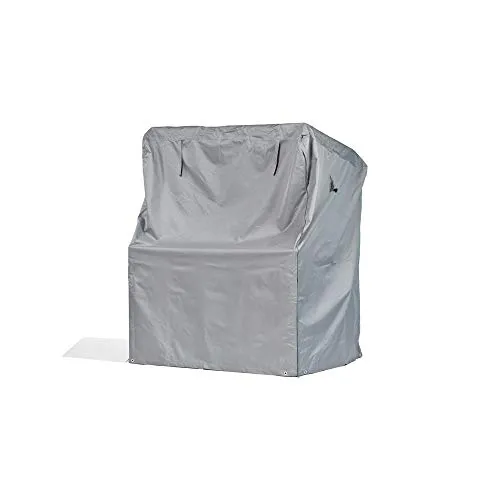 Premium Schutzhülle für Strandkorb aus Polyester Oxford 600D - lichtgrau - Größe L - Hochwertige Abdeckhaube für Strandkörbe bis 137 cm Breite. Robustes Oxford 600D Material schützt vor Witterungseinflüssen und sorgt für eine langlebige Nutzung im Garten.