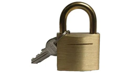 ABUS T84MB/40 Vorhangschloss Messing, Gleichschließend 6,5mm Bügel, 43mm Breite