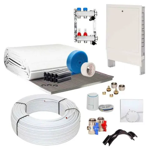 m² Set Tackersystem Rollbahn 20 mm WLG 045 16x2 Alu-Verbundrohr Raster 10 cm 70