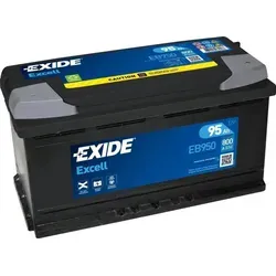 Exide EB950 Excell 12V 95Ah 800A Autobatterie - Autobatterien mit 3DX Gittertechnologie für hohe Widerstandsfähigkeit und längere Lebensdauer, wartungsfrei mit 95 Ah Kapazität für zuverlässigen Start.