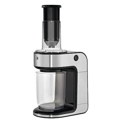 WMF Spiralschneider KULT X - 80 W elektrischer Gemüsehobel mit 3 Schneideinsätzen und sicherer Handhabung in edlem Cromargan-Edelstahl