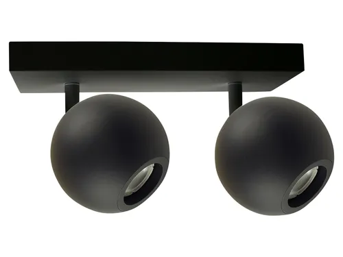 ELED 700137 Deckenleuchte - 2x GU10, Schwarz - Moderne Deckenleuchte, 2-flammig mit schwenkbaren GU10 Spots für flexible Lichtgestaltung. Ideal für stilvolle Wohnräume und vielseitige Einsatzmöglichkeiten.