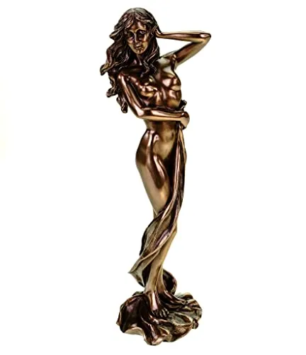 Veronese Weiblicher Akt - Elegante Skulptur mit Bronzeüberzug - Sammlerfigur aus massivem Polyresin mit echtem Bronzeüberzug, ideal für Kunstliebhaber. Größe: ca. 24 x 8 x 6 cm.