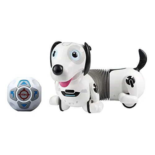 Silverlit YCOO 88586 ROBO DACKEL R by, Ferngesteuerter Roboter Hund, Spielzeug Hund für Kinder, reagiert auf Bewegungen, Holt seinen Ball, Follow me Funktion, 35 cm, weiß, ab 5 Jahren