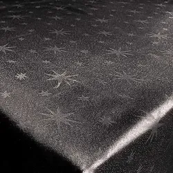 DecoHomeTextil Heimtextilmanufaktur Tischdecke Lurex Sterne Tischläufer Glitzer grau|silberfarben Eckig 130x160 cm