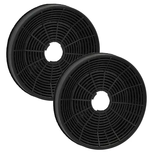 vhbw 2x Aktivkohlefilter kompatibel mit Amica OKS961 S/T, OKS961S, OKS961T, OTS525, OTS625 I/W, OTS625W, OTS625l, OTS635 Dunstabzugshaube - 16 cm