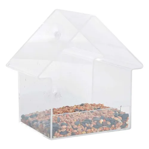 Esschert Design Fensterfutterhaus, Vogelhaus transparent zum beobachten