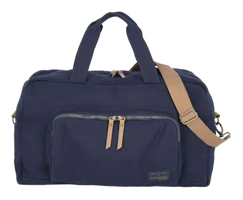 Travelite Hempline Weekender Marine 000585-20 - Reisetasche aus 65% Hanf und 35% Bio-Baumwolle, nachhaltig und leicht, ideal für umweltbewusste Reisen.