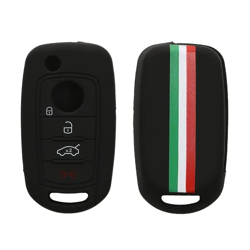 Hülle für Fiat Autoschlüssel Silikon Schutzhülle Schlüssel Case Cover