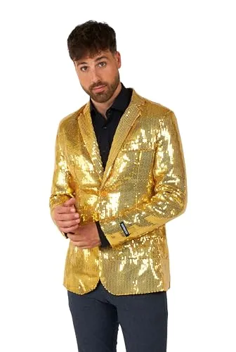 Suitmeister Herren Sequins Gold Jacket - M - Basteln: Glänzendes Gold-Jacket für Herren, ideal für Partys und besondere Anlässe, sorgt für einen unvergesslichen Auftritt.