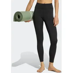 adidas Performance Trainingstights All Me Ess 1/1 schwarz M - Sportliche Trainingsbekleidung für Yoga, aus 85% Polyester und 15% Elasthan, sorgt für optimale Bewegungsfreiheit und Tragekomfort.
