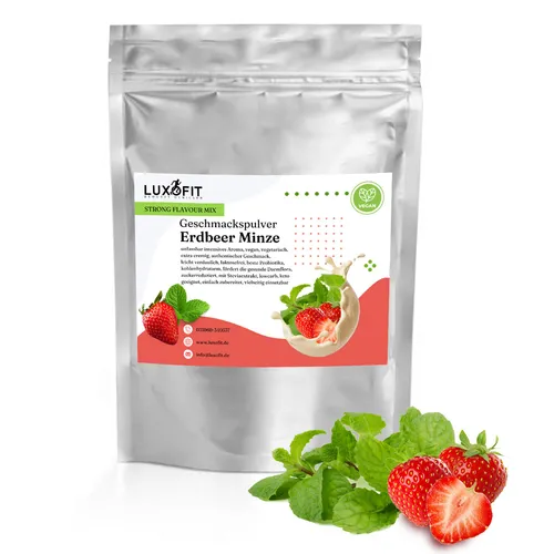 Erdbeere Minze Geschmackspulver Mix Flavour Pulver kalorienarm 300 g