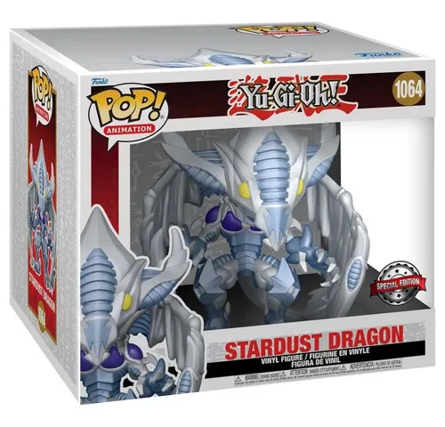 Funko Pop! Super: Yu-Gi-Oh! Stardust Dragon - Metallic Vinyl-Sammelfigur - Wackelkopffigur für Anime-Fans, ca. 15,24 cm groß, aus hochwertigem Vinyl, ideal als Geschenk und perfekte Ergänzung für jede Yu-Gi-Oh! Sammlung.