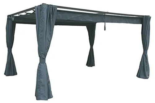 Vorhänge, für Pavillon, Palmeira, 4 x 3 m, Schiefer, 4 Stück