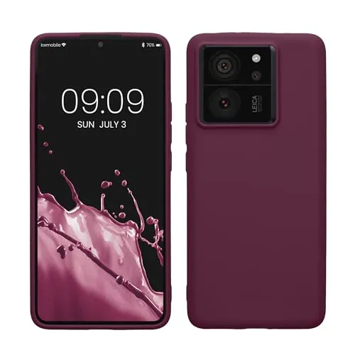 kwmobile Handyhülle für Xiaomi 13T / 13T Pro Hülle - TPU Case - Kabelloses Laden - Schutzhülle Cover in Bordeaux Violett