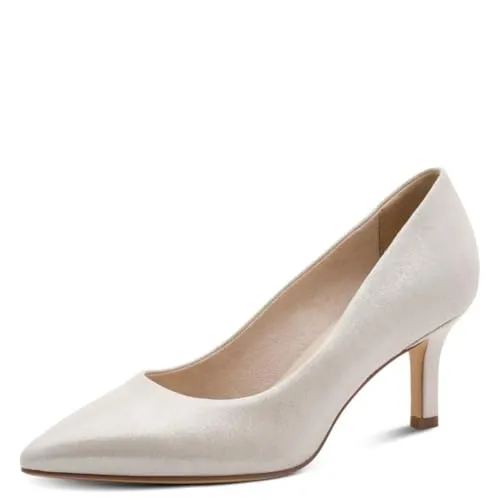 Tamaris Damen Pumps Stilettoabsatz Leder metallic 40 EU - Elegante Pumps aus hochwertigem Leder mit 7,5 cm Stilettoabsatz. Die TOUCH-IT Sohle sorgt für individuellen Komfort und der bequeme Einstieg ohne Verschluss macht sie perfekt für jeden Anlass.