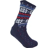 Herren Winter Warm Weihnachten Bootie Socken | Fairisle Muster | Für kaltes Wetter - Navy Fairisle