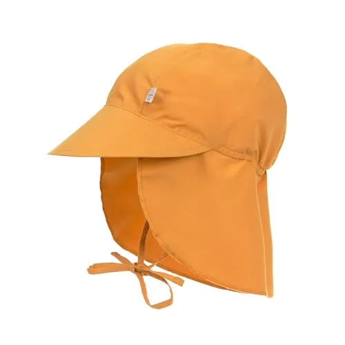 LÄSSIG Baby Kinder Schirmmütze mit UV-Schutz und langem Nackenschutz/Sun Protection Flap Hat gold, 3-6 Monate, Größe: 43/45