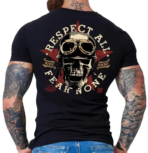 Gasoline Bandit Original Biker Racer Herren T-Shirt für Motorradfahrer: Respect All