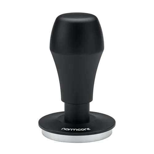 Normcore V4.1 Kaffeestampfer 57 mm mit Klick-Sound-Feedback, federbelasteter Tamper mit flachem Edelstahlsockel, kompatibel mit Lelit Anna Portafilter, Schwarz