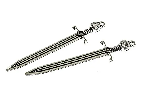 Statement Anhänger Sword in antik silberfarben, 65mm von Vintageparts, DIY-Schmuck 2