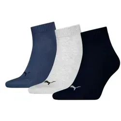 Puma 3P Quarter Socks Marine/Grau Gr 47/49 in blau von PUMA