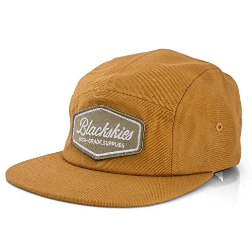 Blackskies® Oasis 5-Panel Cap - Verstellbare Unisex Baseball Mütze - Stylische 5-Panel Cap in Mustard Gelb, ideal für Skater und Surfer. Hochwertige Materialien sorgen für langlebigen Tragekomfort. Einheitsgröße, verstellbar - perfekt für jeden Kopf!