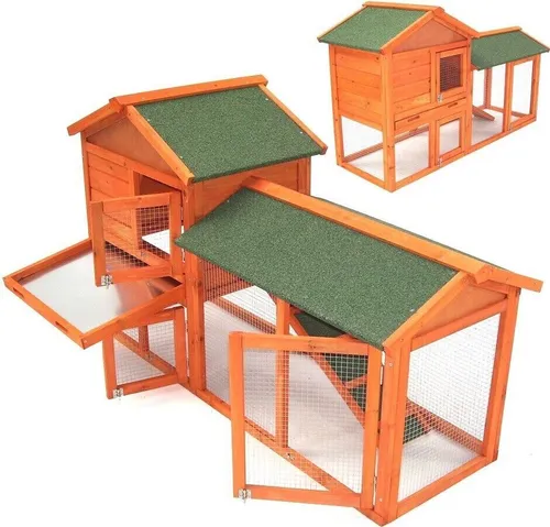 Hasenstall Kaninchenstall XXL Kaninchenkäfig Freilauf Tierkäfig 56614