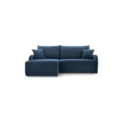 Selsey Ecksofa Dunkelblau 3-Sitzer mit Ottomane links - Stilvolles Ecksofa in L-Form mit hochwertigem Chenillestoff, integrierter Schlaffunktion und praktischem Bettkasten – ideal für gemütliche Abende und Gästeübernachtungen.