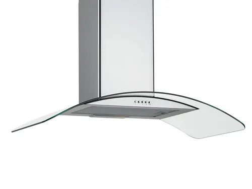 Silverline Gamma GAW953E Wandhaube 90 cm aus Edelstahl und Klarglas