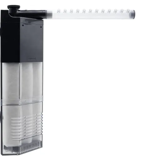 Dennerle Corner Filter 100 - Leistungsstarker Innenfilter für Aquarien - Aquarienfilter für Aquarien bis 100 Liter, leise und kompakt. Stufenlos regelbarer Wasserdurchfluss und drehbarer Filterauslauf für optimale Wasserqualität.