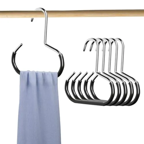 Teiliges Schalhalter,Gürtelhalter für den Kleiderschrank,rutschfeste Haken zum Aufhängen von Krawatten,Metall Hüte Ring Aufhänger,Schrank Organizer für Schals,Hüte,Krawatten,Gürtel (Schwarz) 6