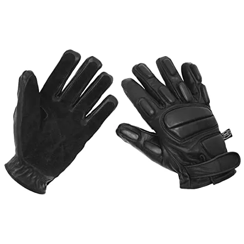 MFH Protect Lederhandschuhe Schwarz Größe M - Lederhandschuhe 