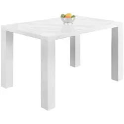 SalesFever Esstisch 120 x 80 cm - Hochglanz weiß - Moderner Esstisch aus MDF-Holz, hochglanzlackiert, ideal für stilvolle Esszimmer mit Platz für Familie und Freunde.