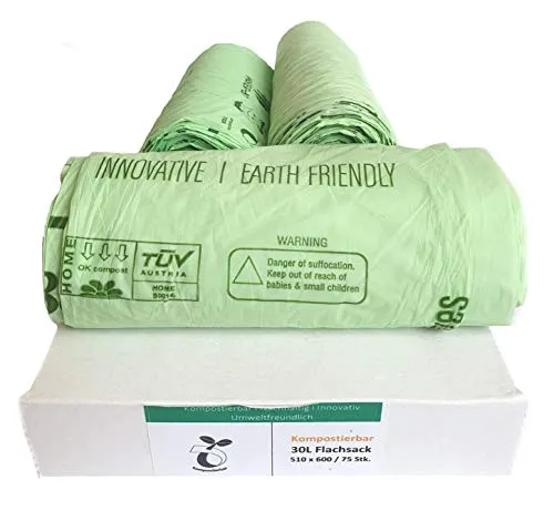 BioBag 75 Stück 30 Liter Biomüllbeutel nach EN 13432, 510x600mm