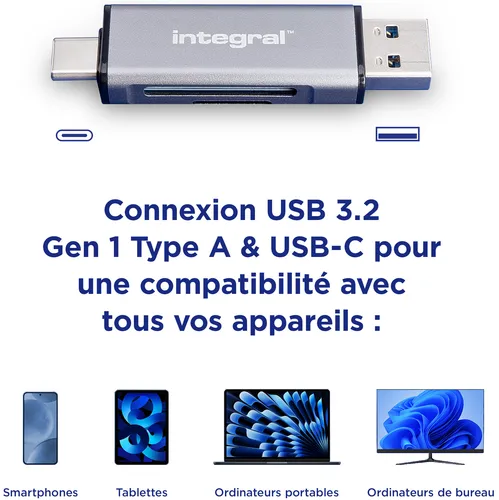 INTEGRAL Cardreader Duo USB 3.2 Type A und Type C von INTEGRAL