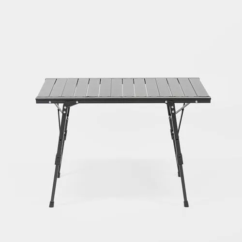 BOXIO - Table: Klappbarer Campingtisch 88x40 wetterfest stabil & faltbar höhenverstellbarer Outdoor Tisch für Camping, Garten, Balkon & Wohnmobil Zubehör Tisch klein inkl. Tasche (Mit Tischplatten)