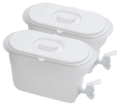 Rosenstein & Söhne Wasserspender: 2er-Set Getränkebehälter für Kühlschrank mit Zapfhahn, BPA-frei, 3 l (Zapfhahn-Getränkespender, Kaltgetränke-Spender, Frischhaltedosen)