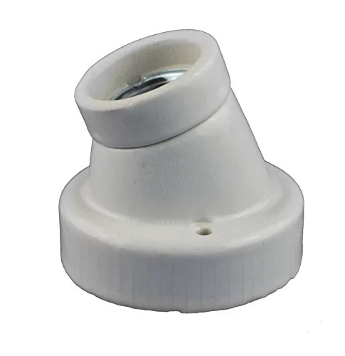 TropicShop Keramikfassung/Porzelanfassung Deckenfasung mit E27 Gewinde für (Abgewinkelt)