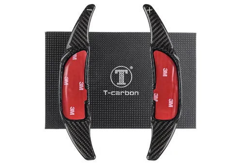 T-Carbon Lenkeradapter Auto Lenkrad Schaltwippen Paddel Aufsatz Echt Carbon SCHWARZ, (2-tlg., für Mercedes Benz C-Klasse W204 C204 S204 11-14)