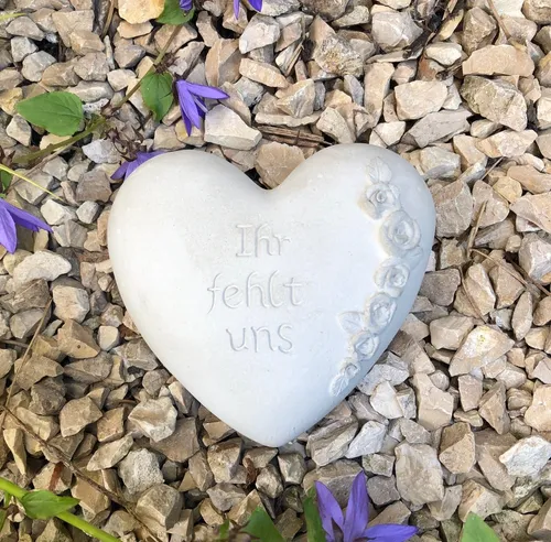 Radami Gartenfigur Grabherz Gedenkstein 