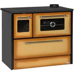 ECOfoxx Festbrennstoffherd EEK A Küchenofen Holzherd 701-G Omega Cappuccino