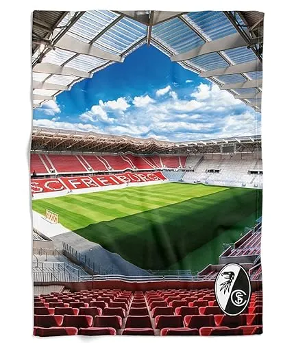 SC Freiburg Fleecedecke Stadion 150 x 200 cm in rot von SC Freiburg