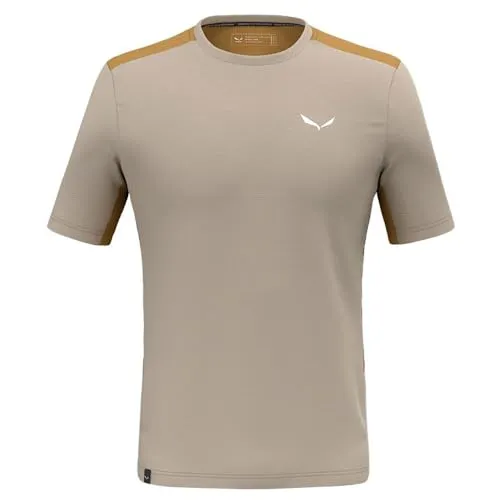 Salewa Puez Hybrid Dry'ton T-shirt M quicksand/7020 (7181) 46/S - Outdoor & Funktionsshirts für Herren, ideal für mehrtägige Wanderungen mit atmungsaktivem Dry'ton-Material für hohen Feuchtigkeitstransport und schnelles Trocknen.