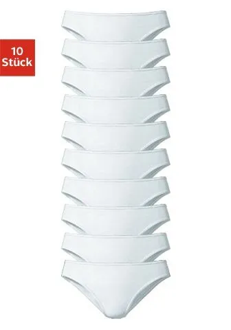 GO IN Damen Bikinislip (10 Stück) - Funktionsunterwäsche in praktischer 10er Packung, aus Stretch mit hohem Baumwollanteil für optimalen Tragekomfort.