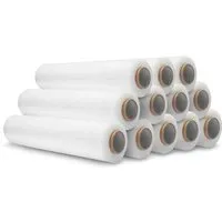 DeTec. 12 Rollen a 300 M Stretchfolie Palettenfolie Verpackungsfolie Wickelfolie Transparent