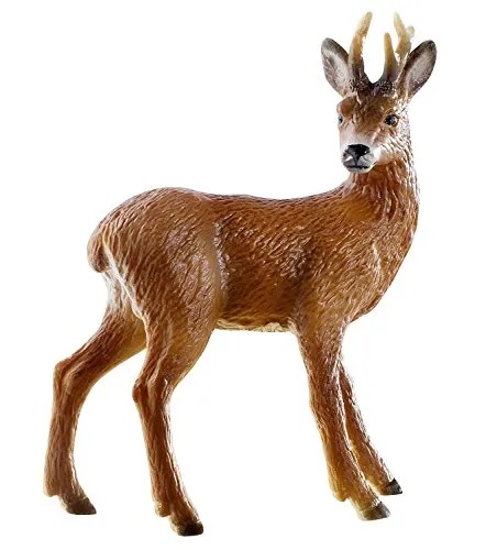 Bullyland 64436 - Spielfigur Rehbock, ca. 8,3 cm große Tierfigur, detailgetreu, PVC-frei, ideal als kleines Geschenk für Kinder ab 3 Jahren, Braun
