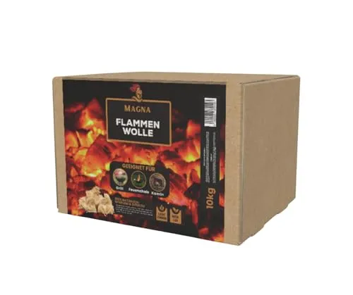 Magna Grillanzünder Flammenwolle 10 KG - Grillanzünder, einfache Anwendung mit sparsame und effektive Handhabung für ein perfektes Grillerlebnis.