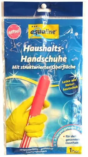 aqualine 9006-09003 Haushaltshandschuhe, 1 Latexqualität, mittel