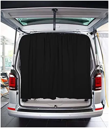 BREMER SITZBEZÜGE Heckklappe Flügeltür Kofferraumabdeckung Sonnenschutz Gardinen Vorhang kompatibel mit FIAT Ducato Typ 250 ab 2006 in Schwarz